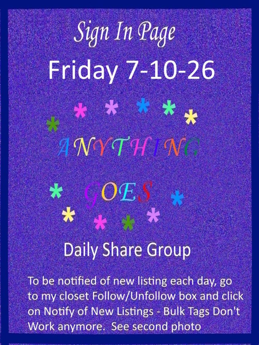 Friday 7-10-26 Anything Goes Share Group - Part One Sign In Page
